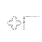 White Gold clover diamond earrings