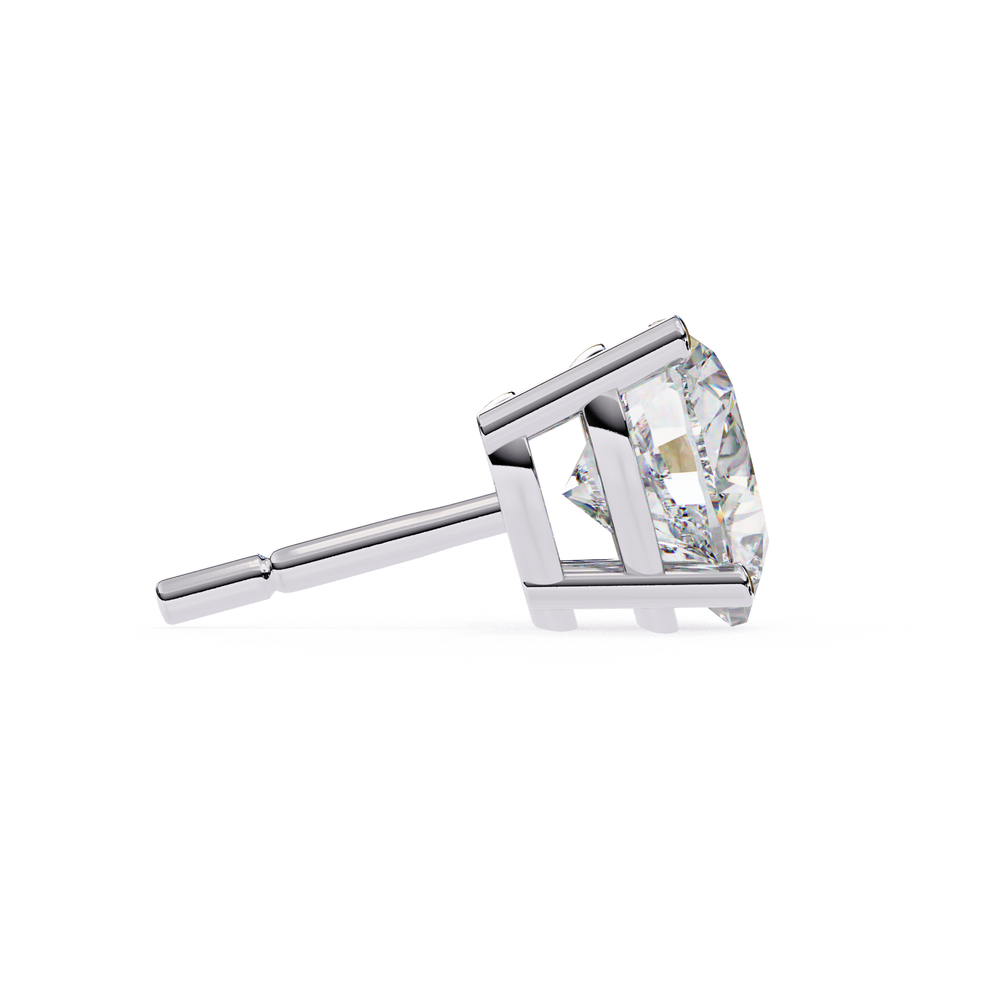Classic prong set heart diamond stud earrings for women