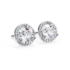 Luxury diamond stud earrings round shape White Gold