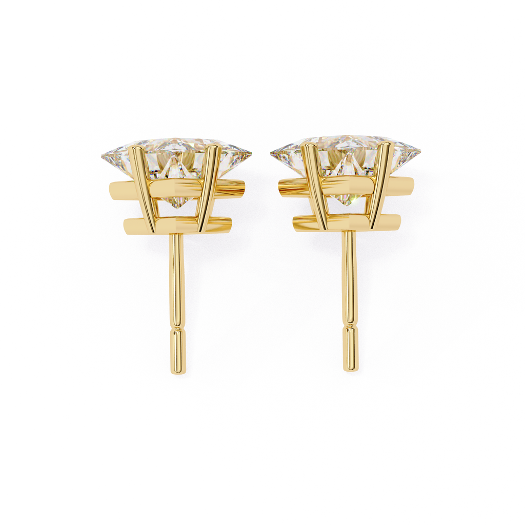 Designer square diamond stud earrings