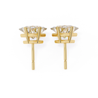 Designer square diamond stud earrings