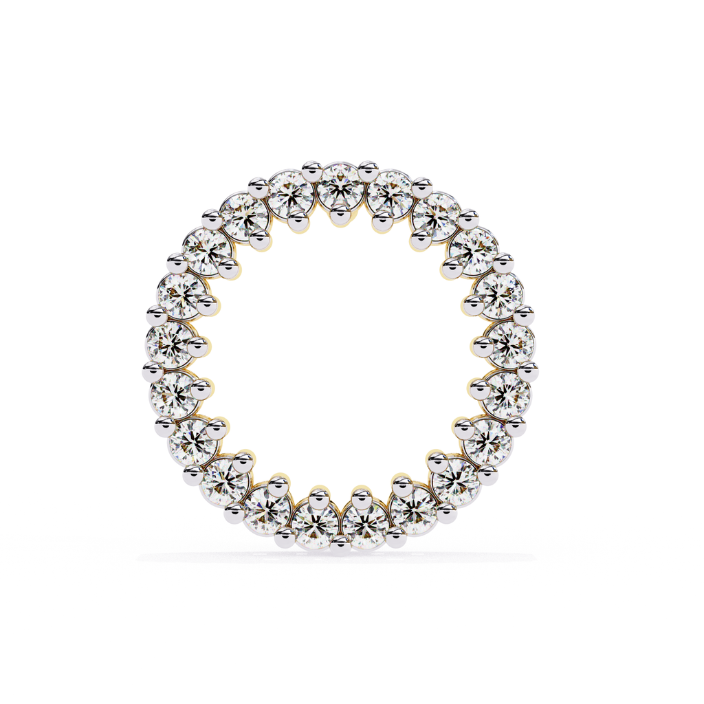 Sparkling round diamond circle stud earrings