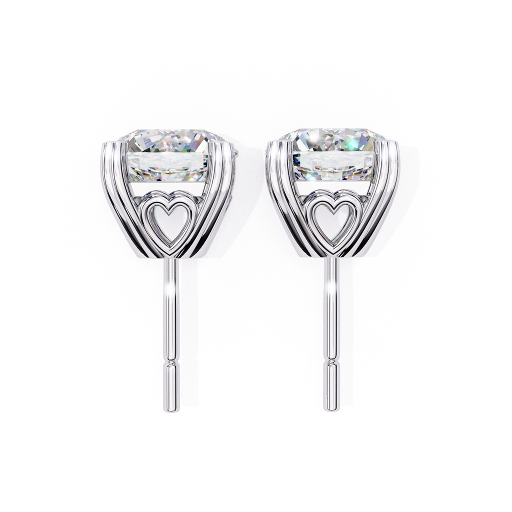 Minimal Round halo diamond studs