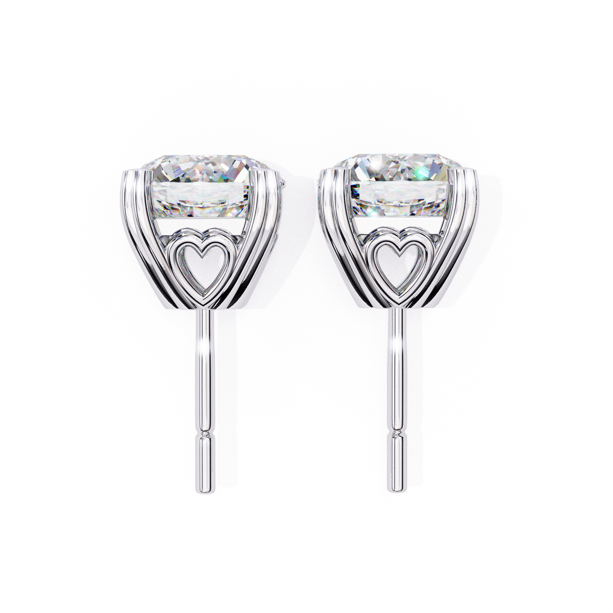 Minimal Round halo diamond studs