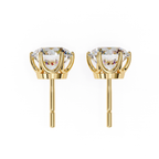 Minimal Round diamond stud earrings everyday wear