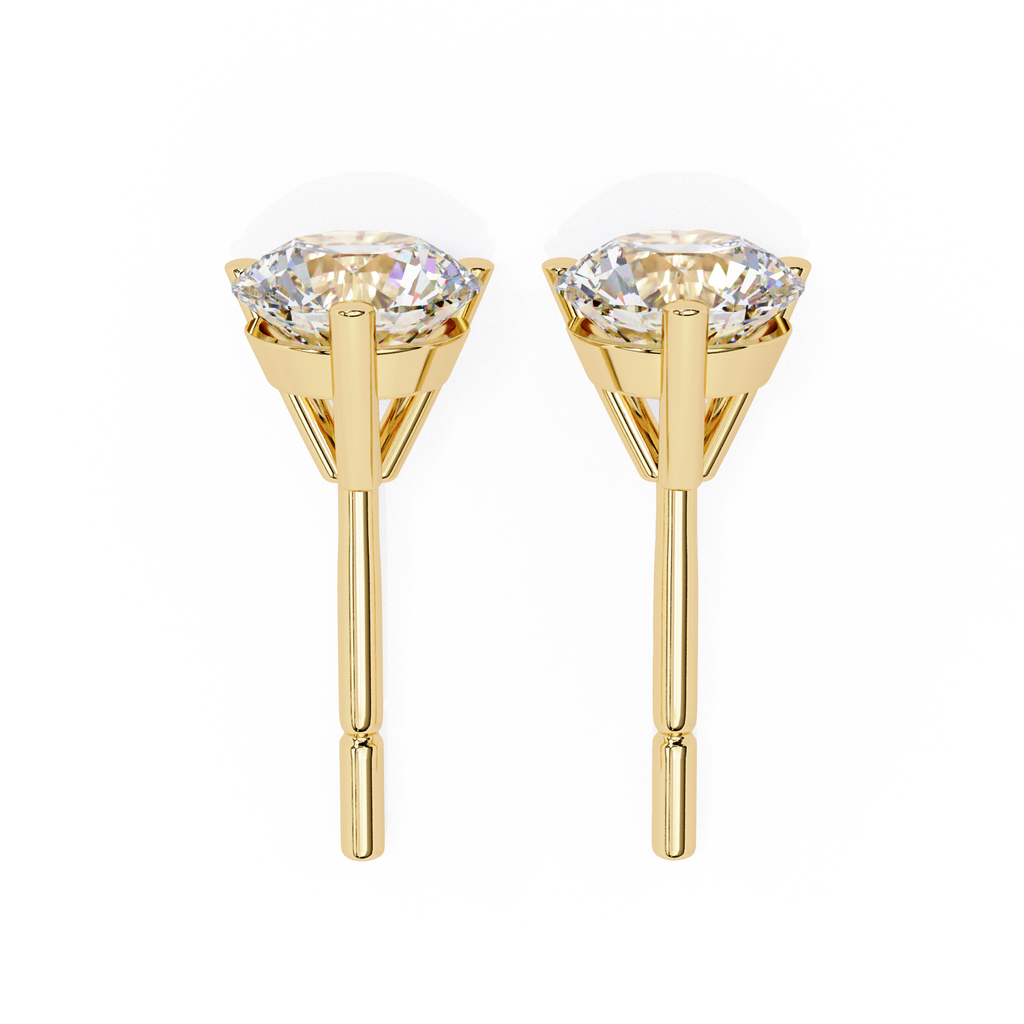 Designer Round diamond stud earrings