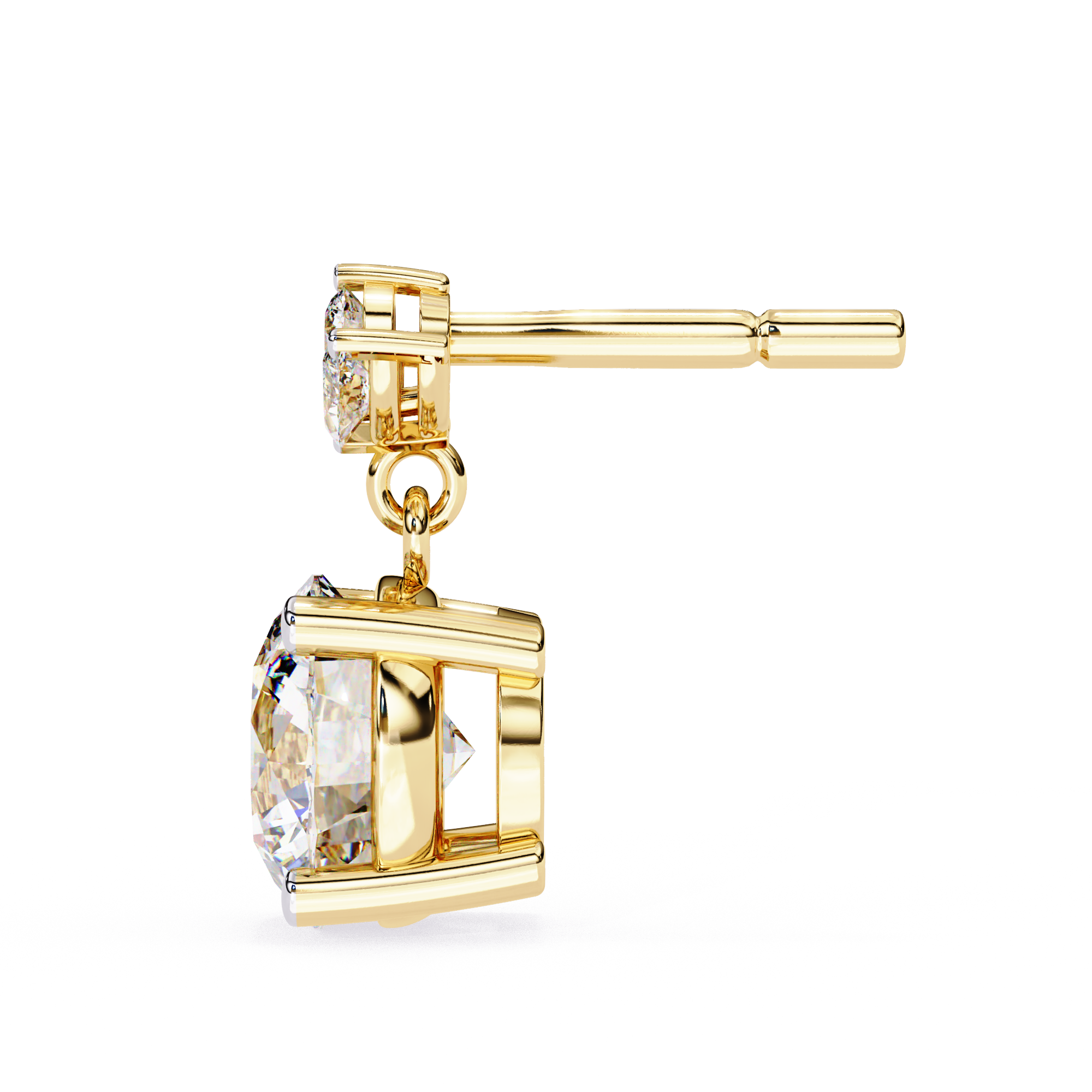 Premium diamond drop earrings lab grown diamonds in gold