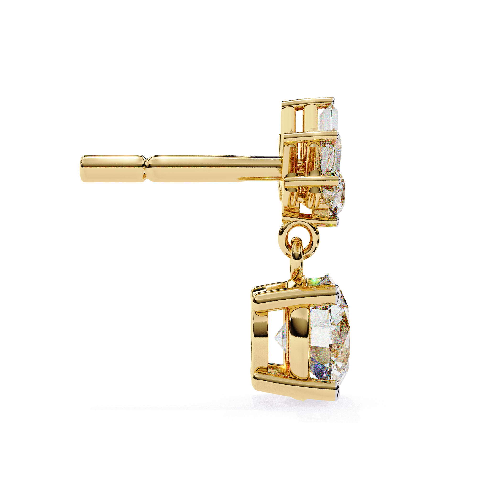 Elegant gold diamond drop earrings