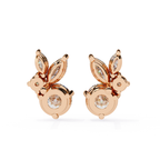 Premium rose gold diamond stud earrings