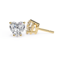 Heart shape diamond stud earrings in gold
