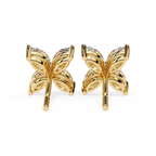 Minimal floral diamond earrings