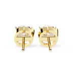 Geometric half bezel diamond stud earrings