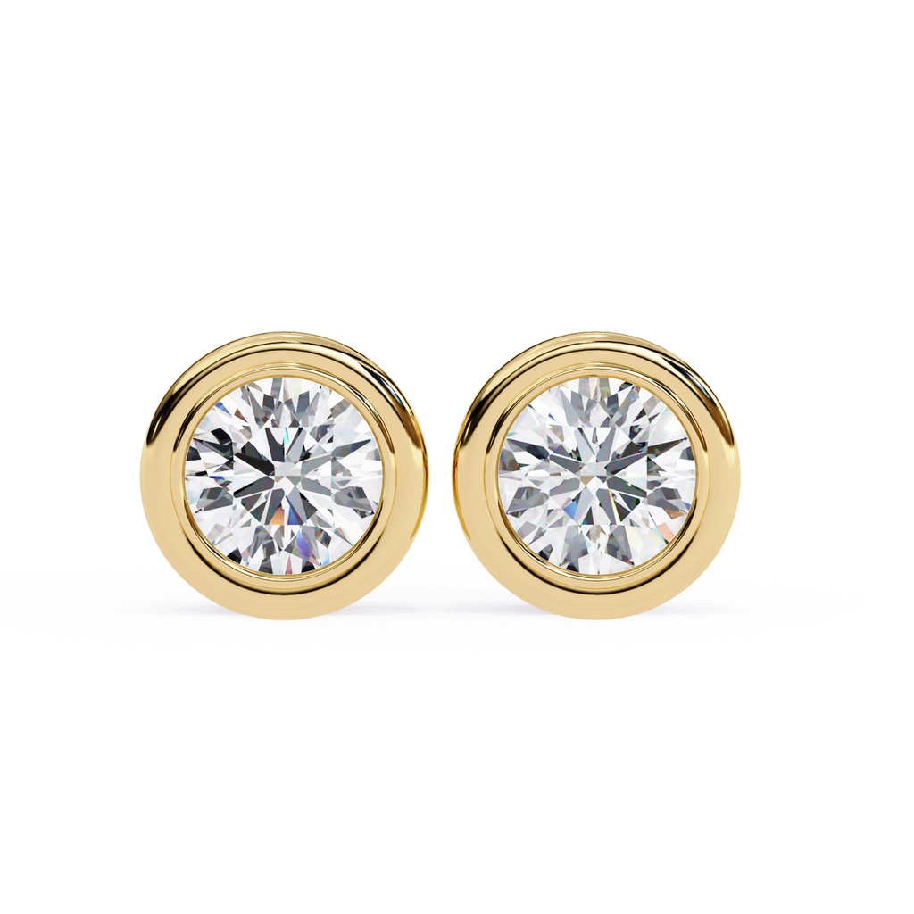 Contemporary round diamond stud earrings