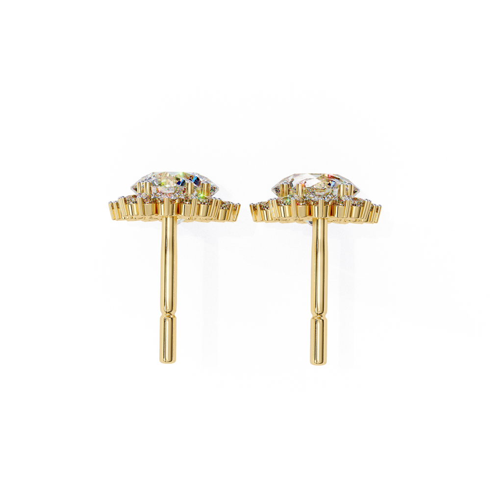 Luxury gold diamond earrings