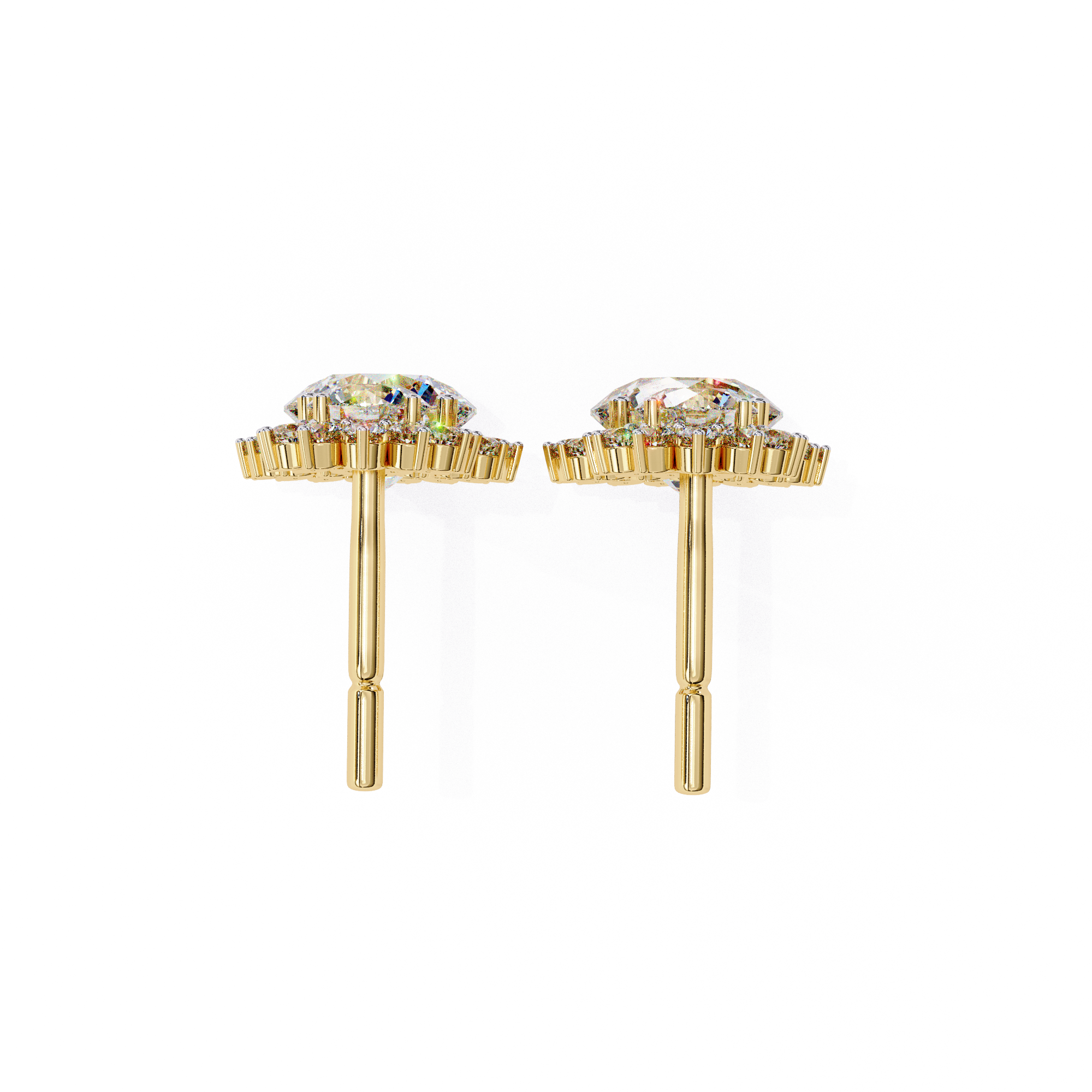 Luxury gold diamond earrings