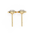 Elegant Oval shaped halo diamond stud earrings