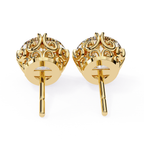 Premium gold Round cut diamond stud earrings