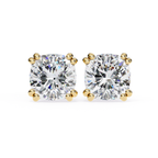 Luxury cushion cut diamond stud earrings