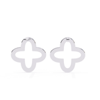 Geometric diamond stud earrings in White Gold