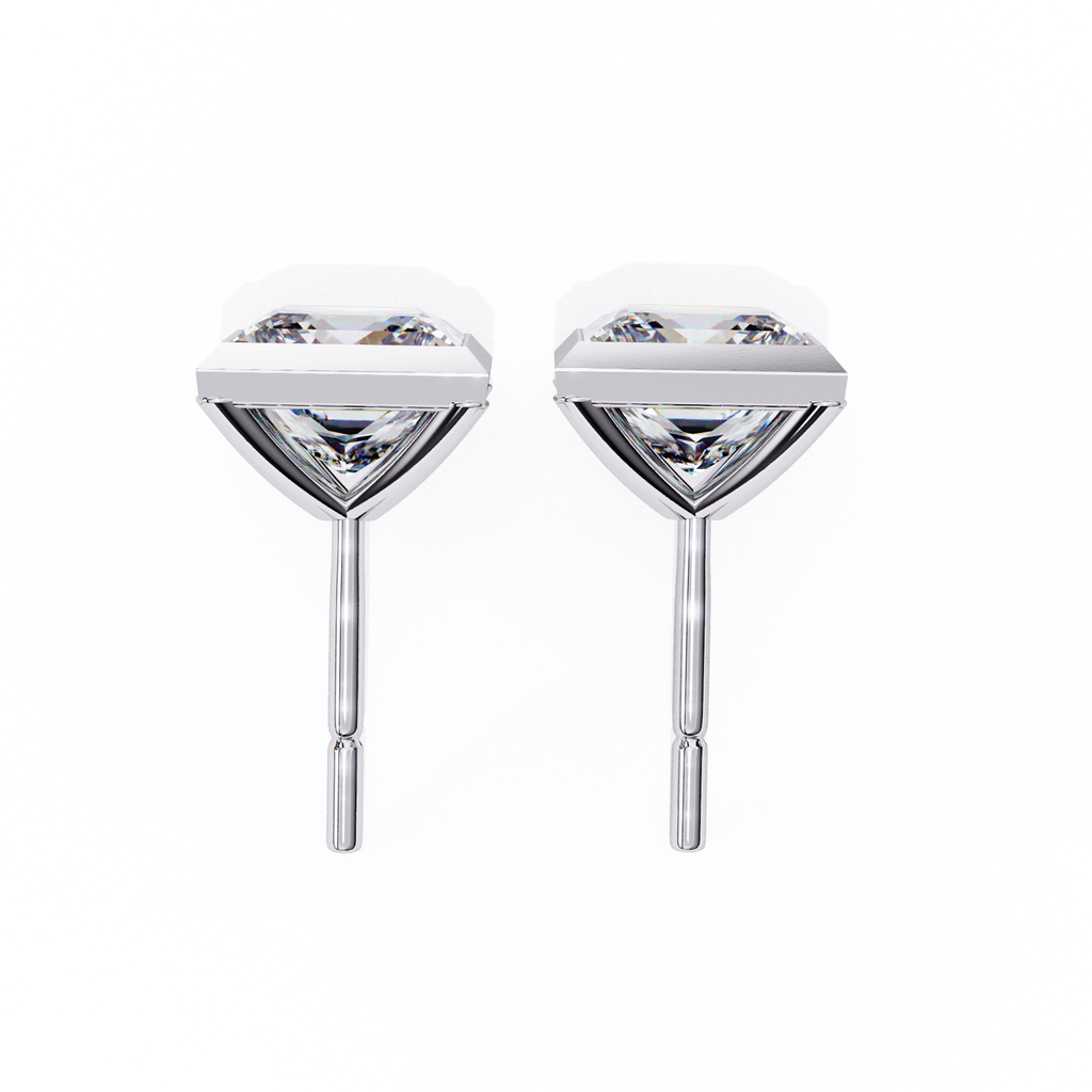 Minimalist diamond stud earrings square shape