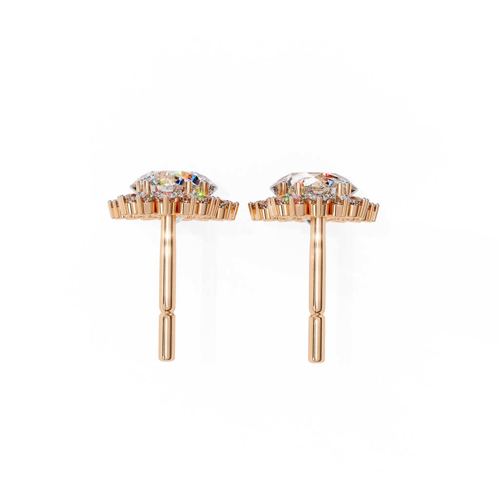 Luxury rose gold diamond earrings