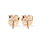 Elegant half bezel set diamond stud earrings