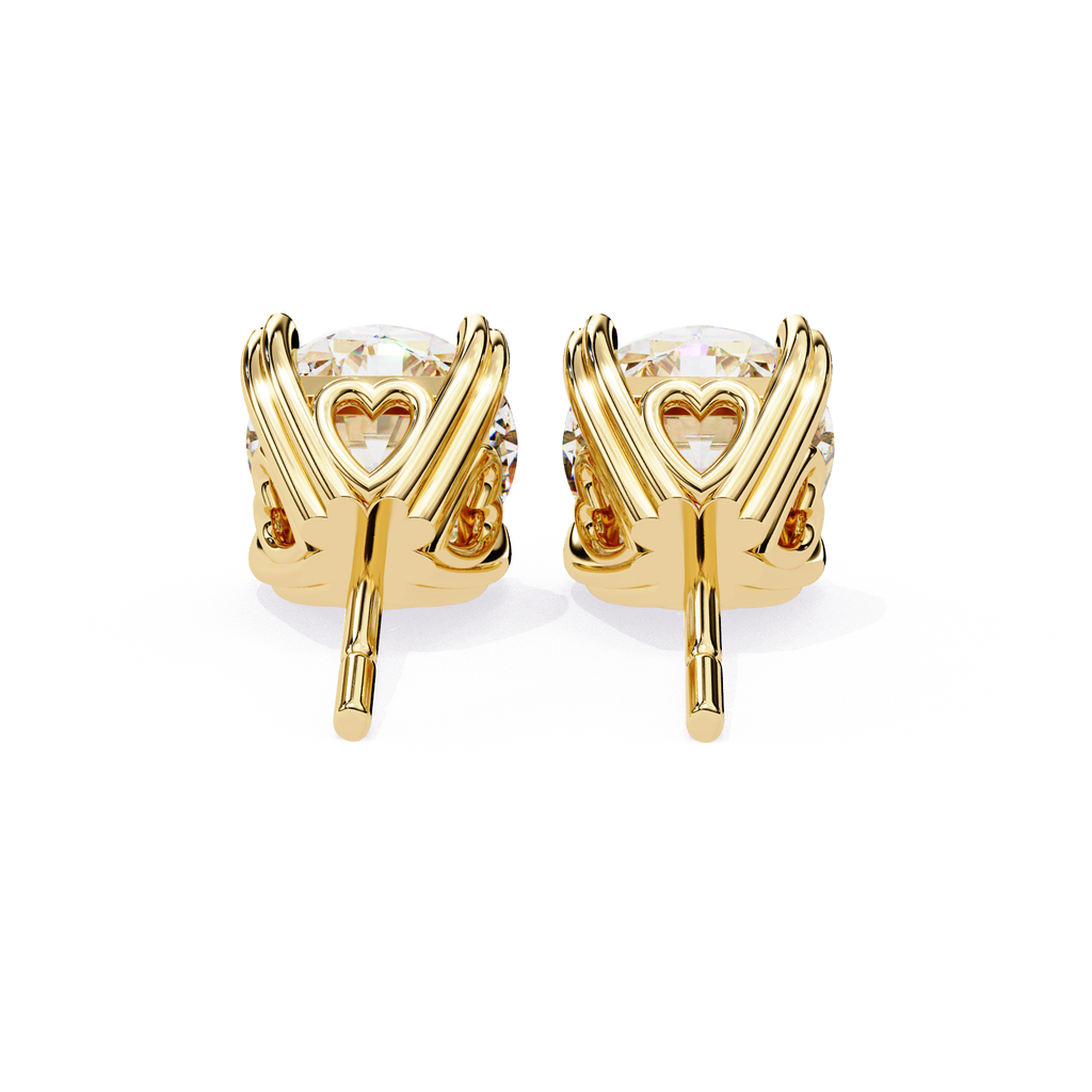 Round diamond halo stud earrings