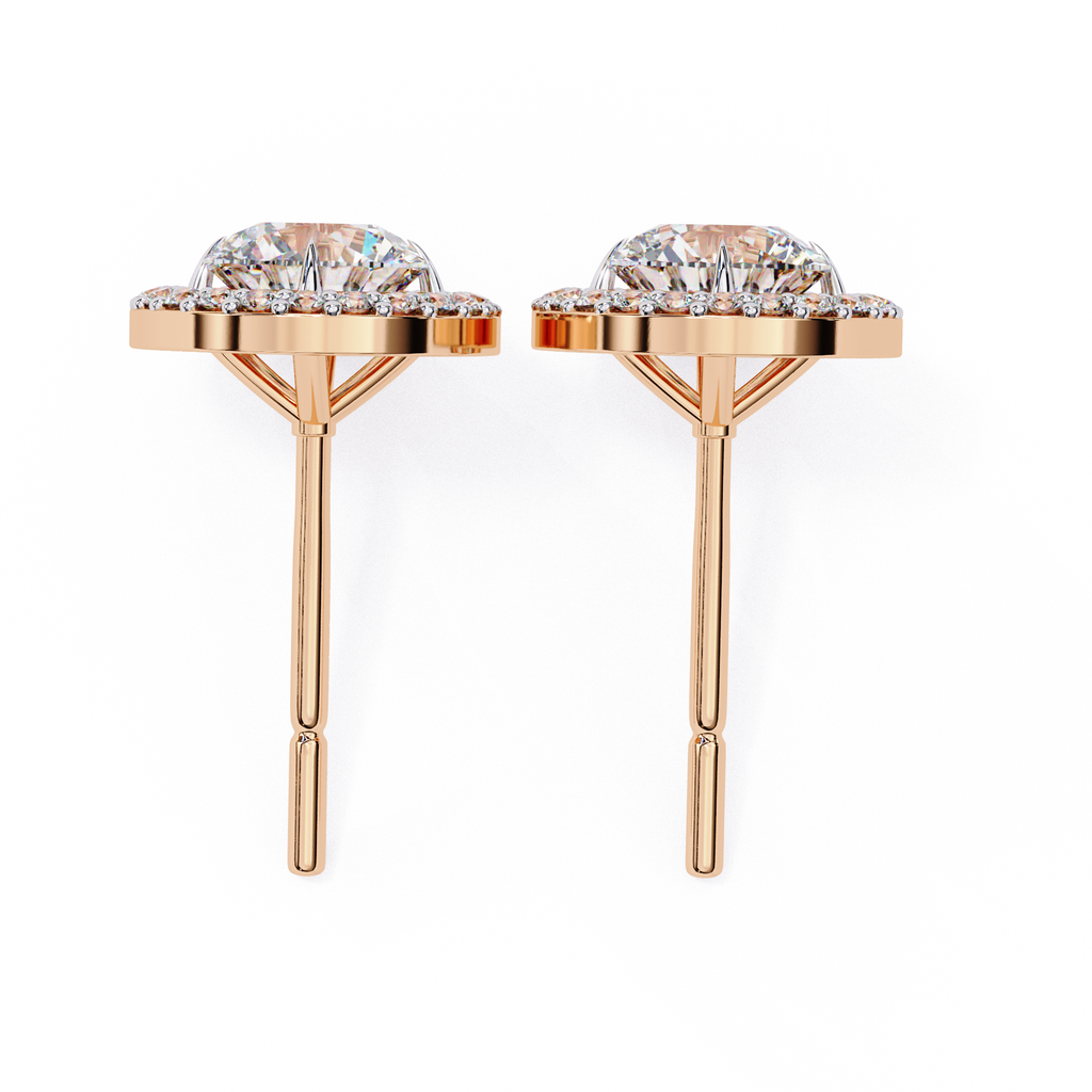 Premium rose gold diamond earrings