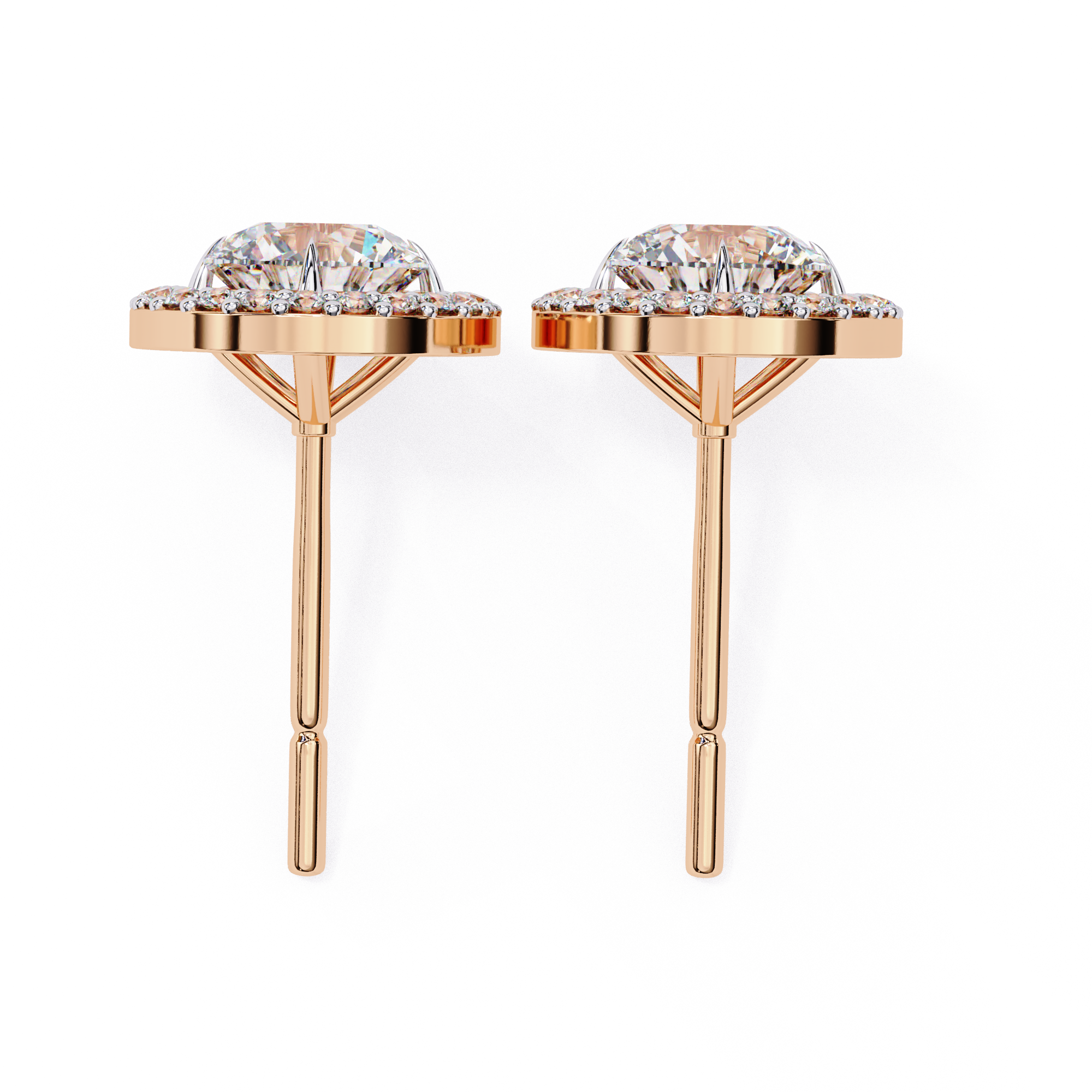 Premium rose gold diamond earrings