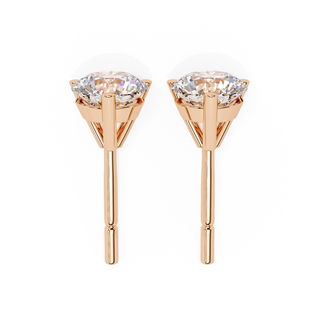 Designer Round diamond stud earrings