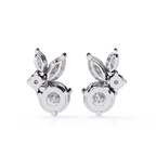 Chic diamond stud earrings with leaf inspired pattern
