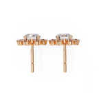 Everyday wear diamond flower stud earrings