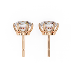 Minimal Round diamond stud earrings everyday wear