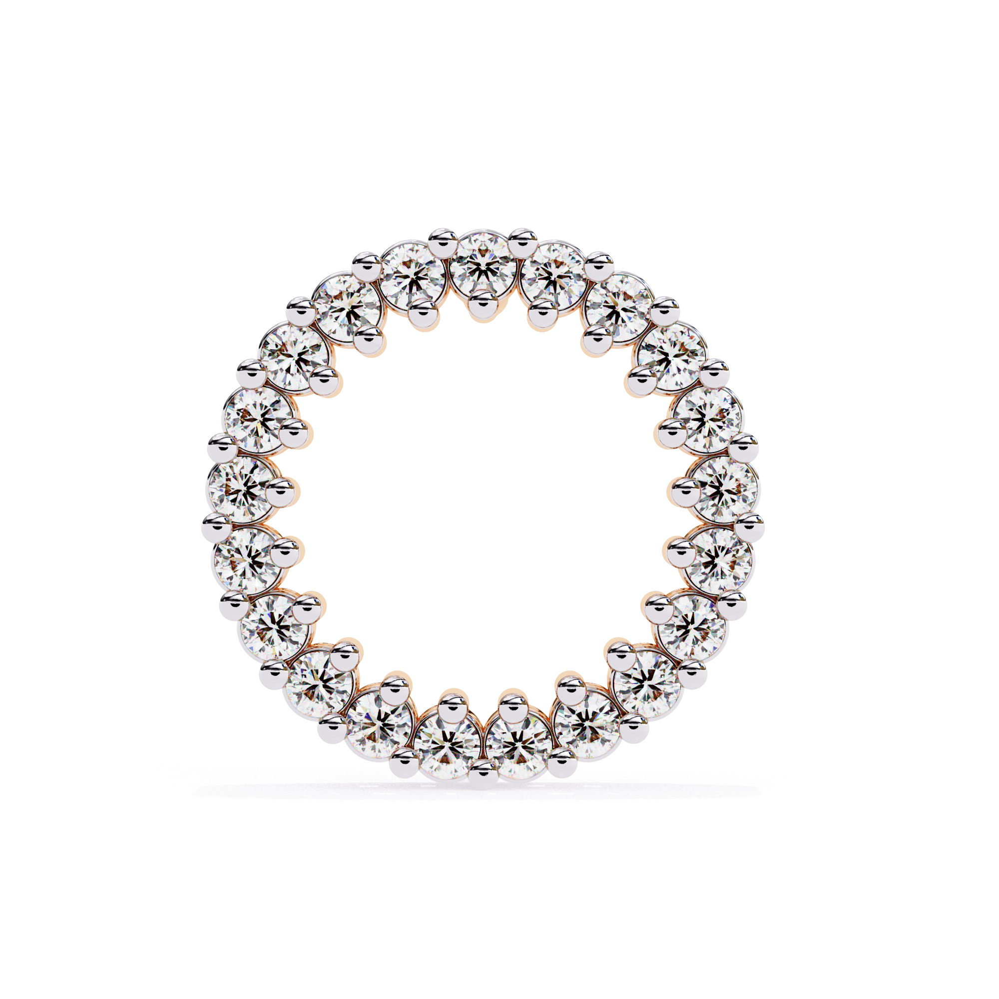 Sparkling round diamond circle stud earrings