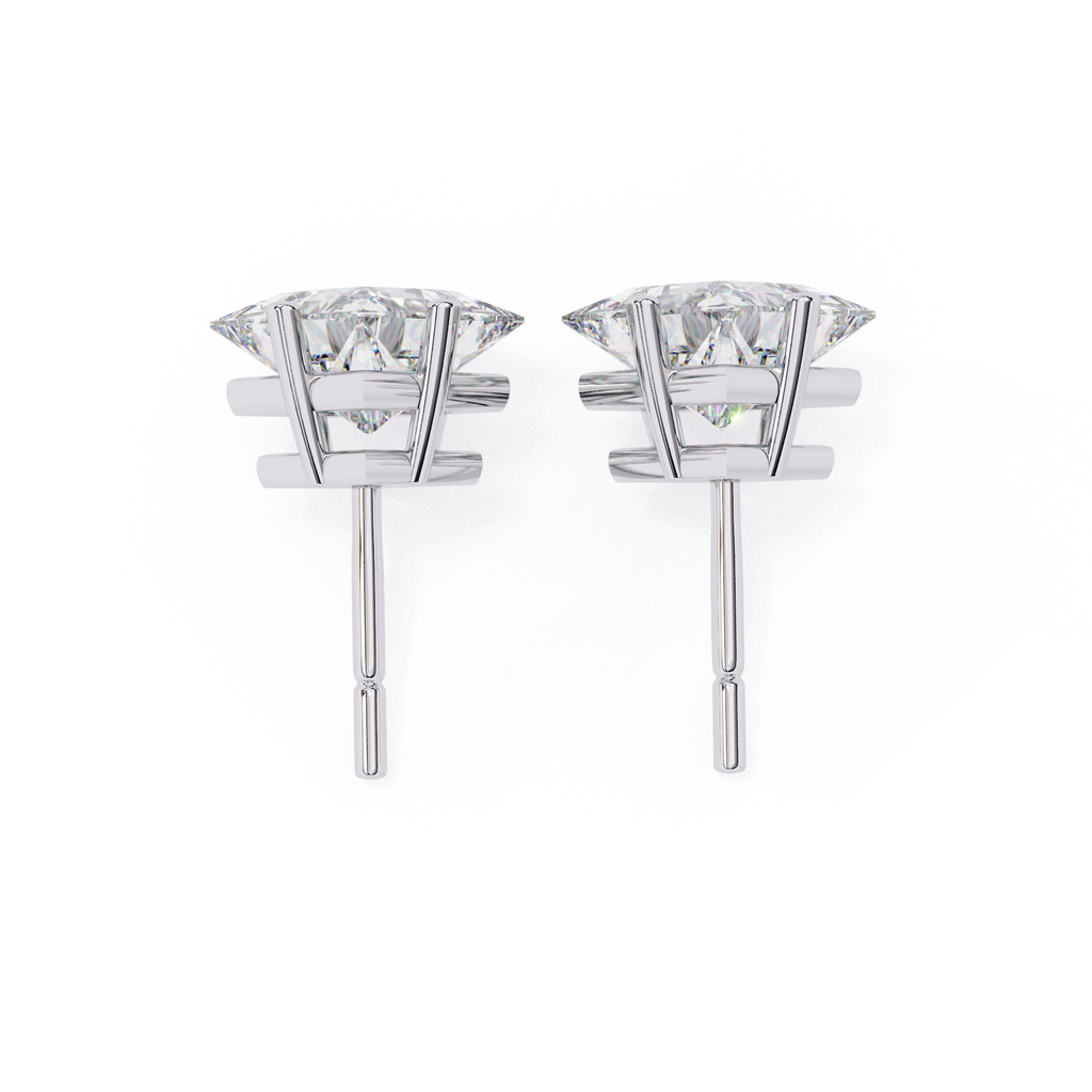 Designer square diamond stud earrings