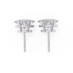 Designer square diamond stud earrings