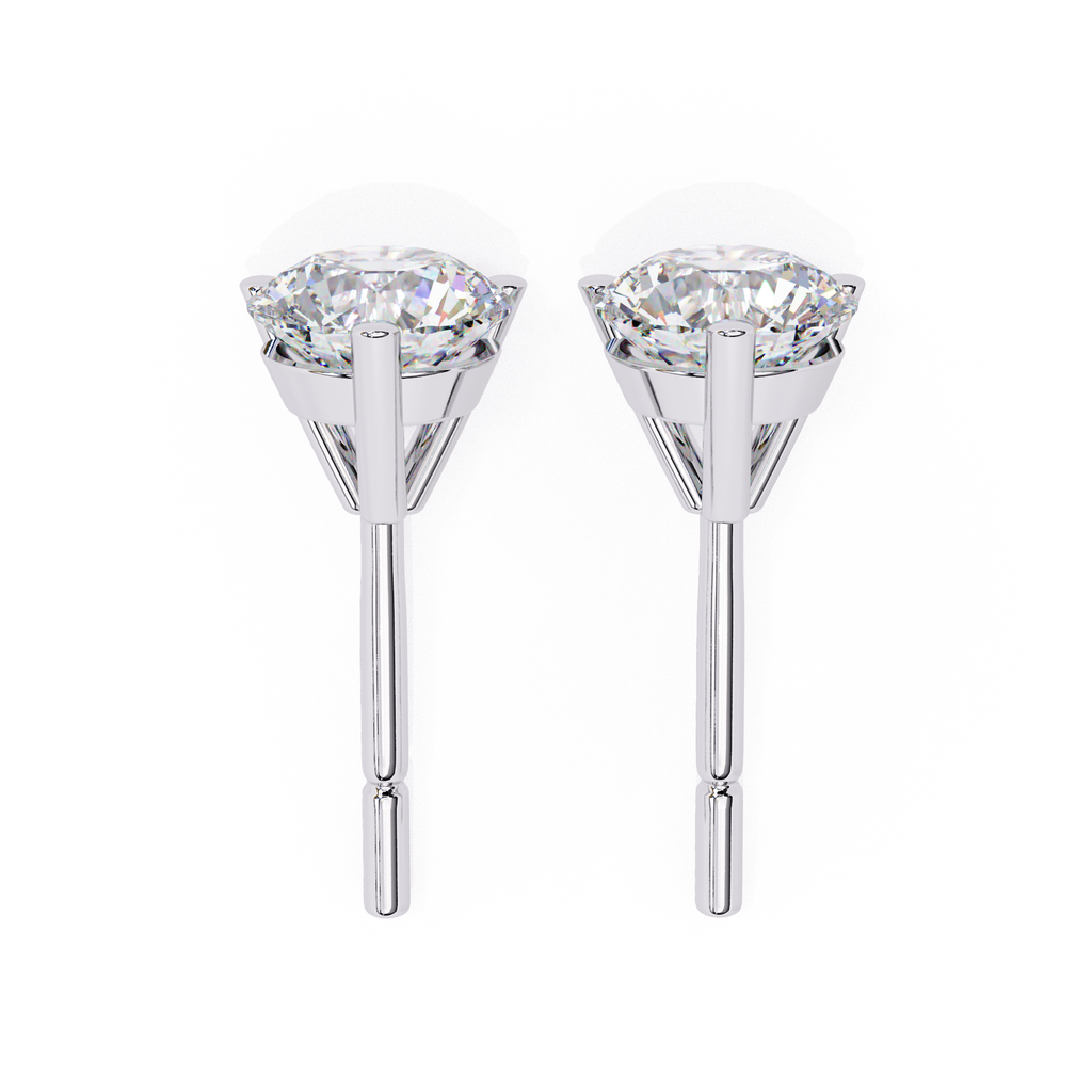 Designer Round diamond stud earrings
