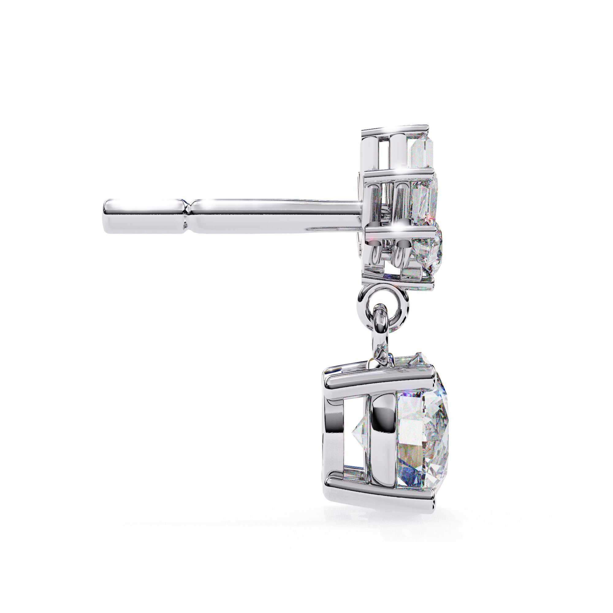 Elegant white gold diamond drop earrings