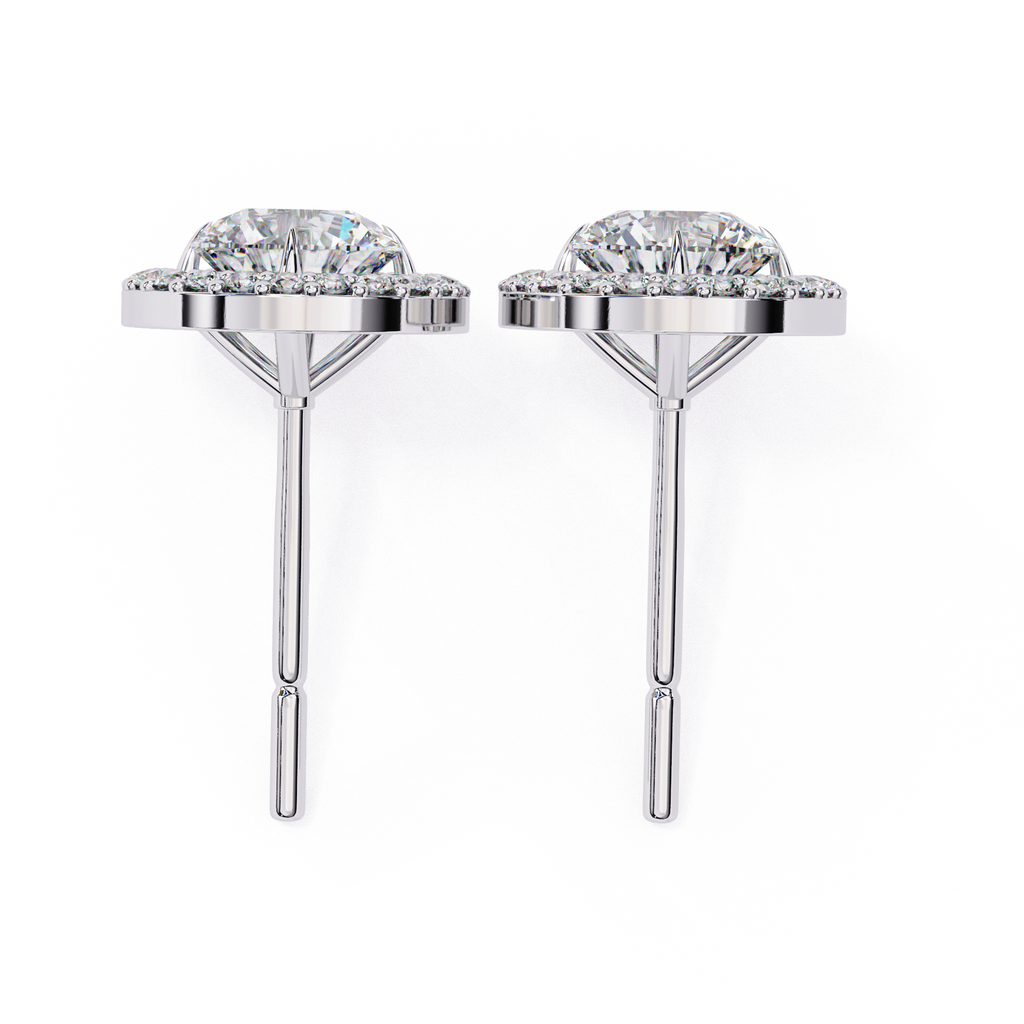 Diamond stud earrings round shape