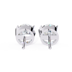 Elegant half bezel set diamond stud earrings