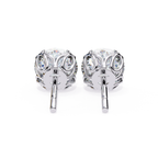 Premium white gold Round cut diamond stud earrings