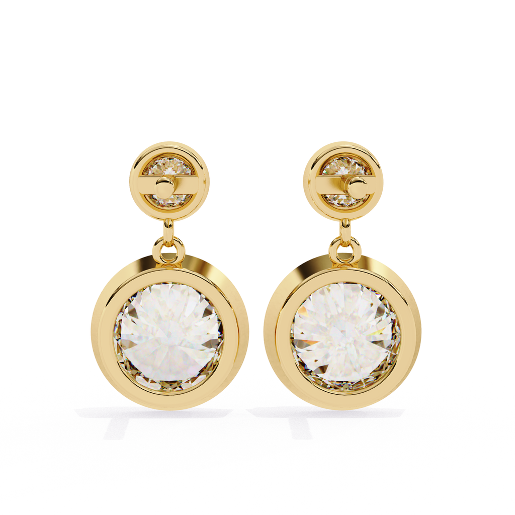 Classic gold diamond drop earrings