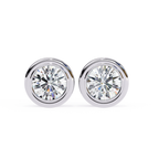 Contemporary round diamond stud earrings