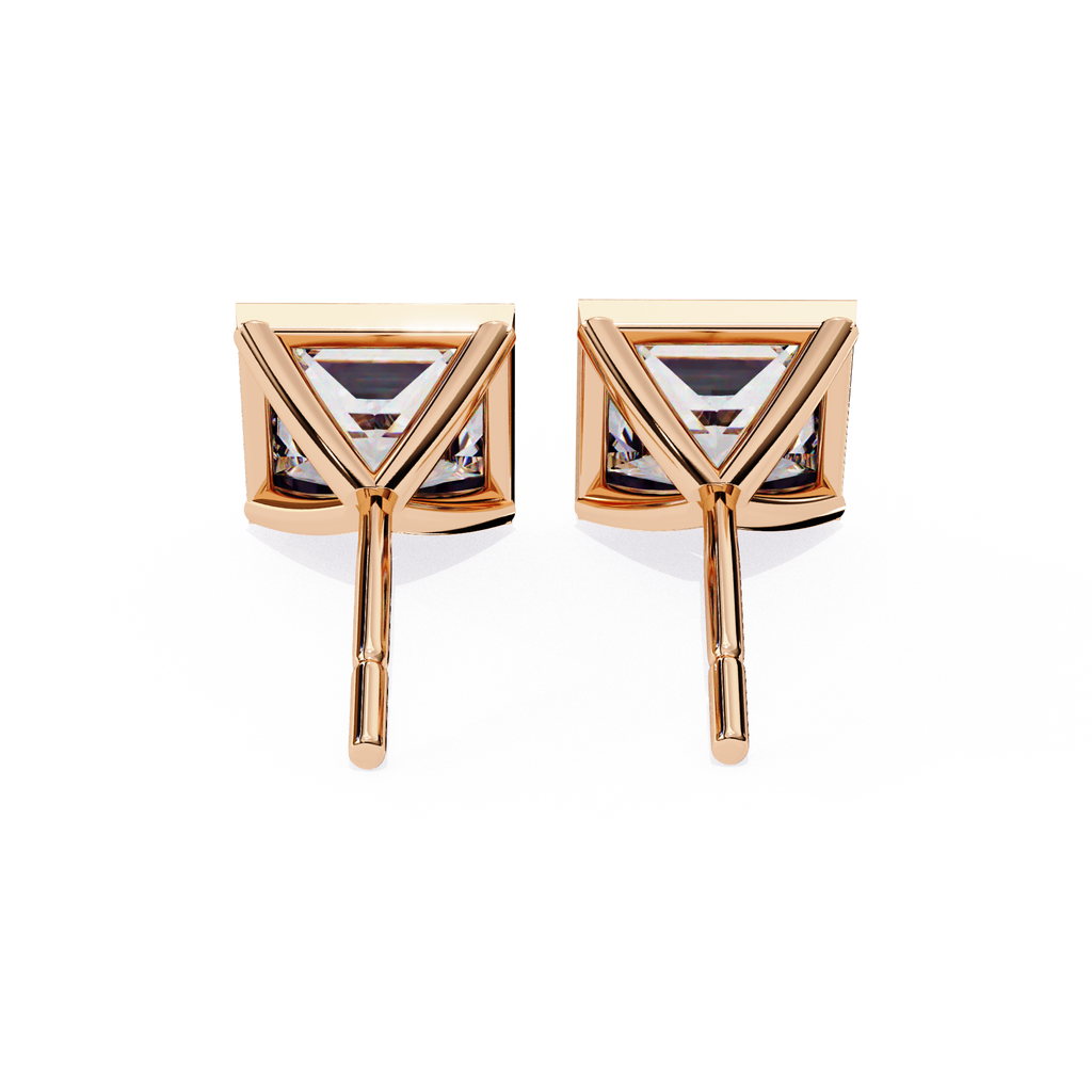 Classic diamond stud earrings princess cut shape