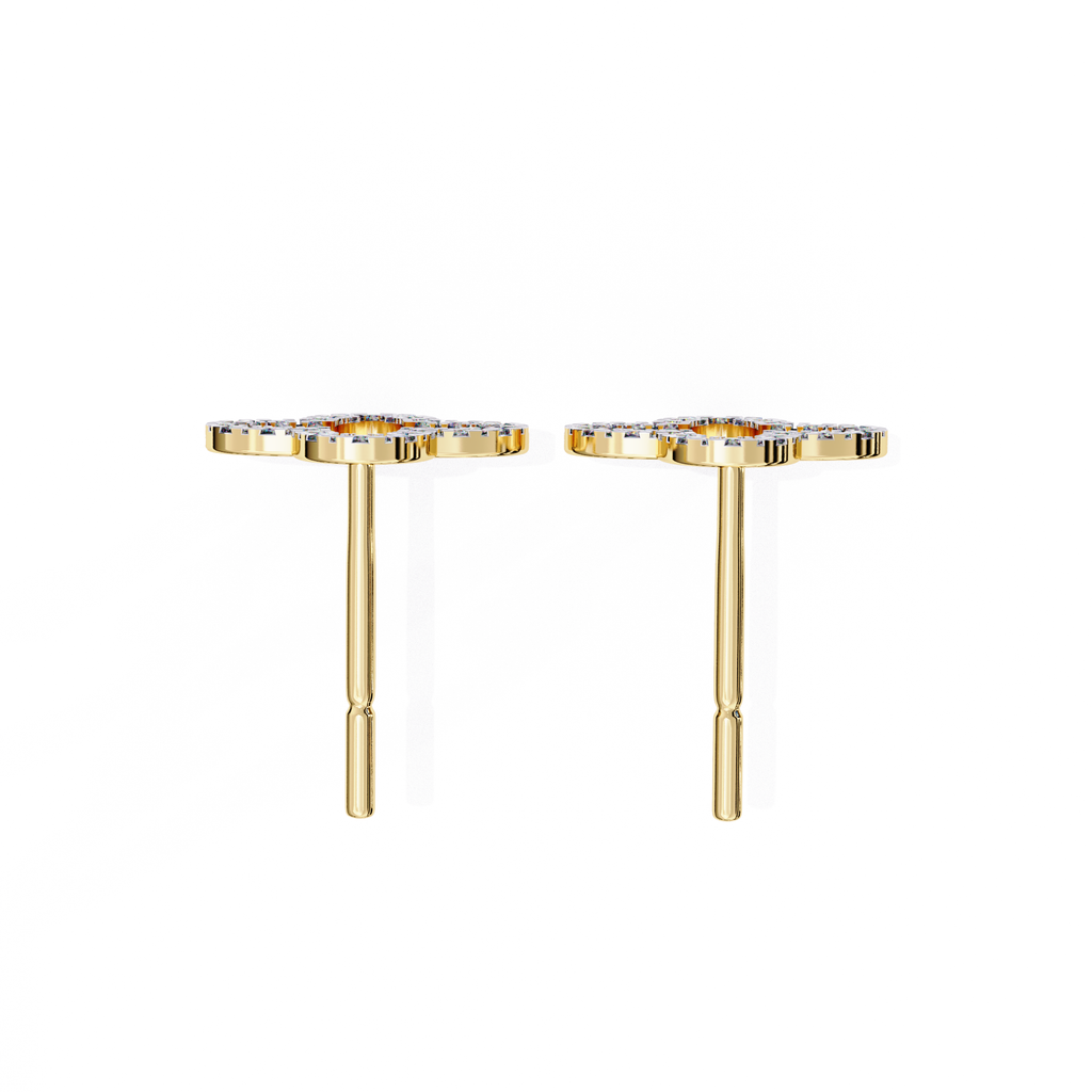 Luxury geometric diamond stud earrings