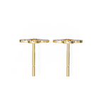 Luxury geometric diamond stud earrings