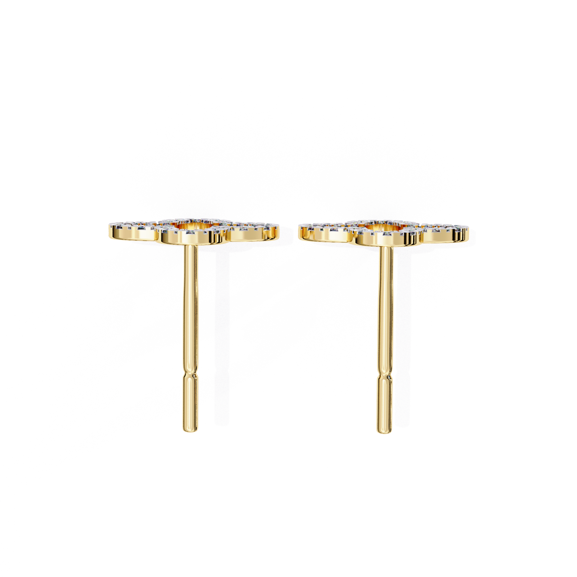 Luxury geometric diamond stud earrings