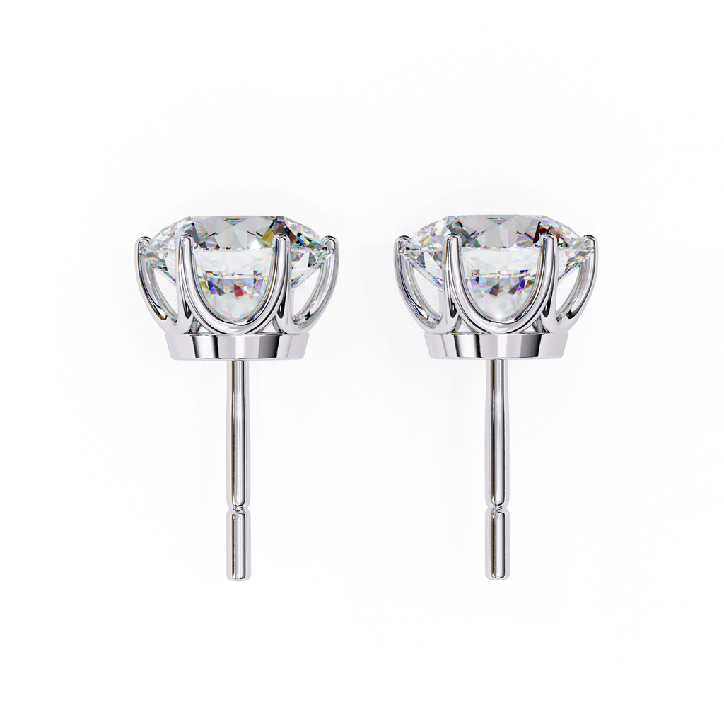 Minimal Round diamond stud earrings everyday wear