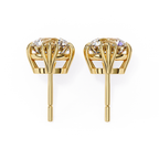 Premium gold Round cut diamond stud earrings