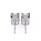 Premium white gold Emerald cut diamond stud earrings